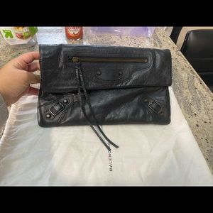 Balenciaga black clutch